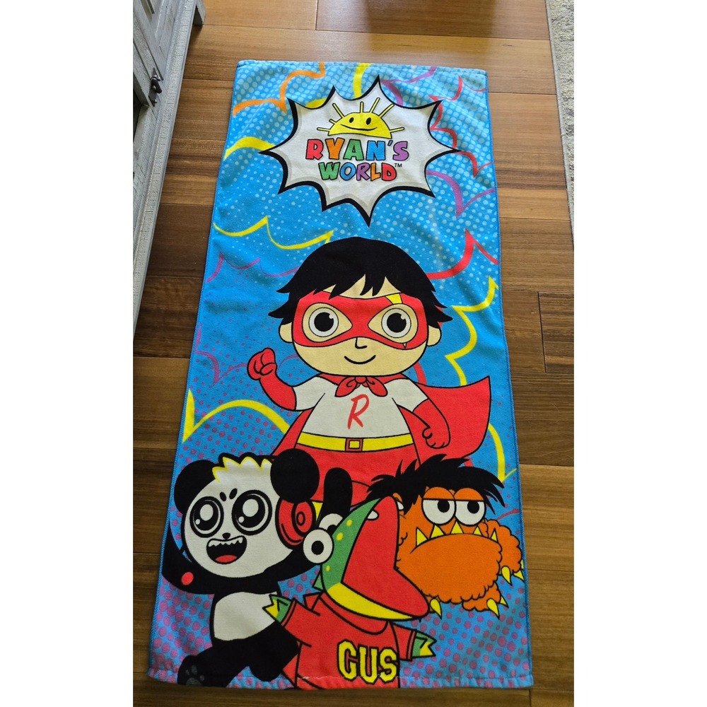 Ryans World Kids Beach Towel Red Titan Combo Panda Blue Microfiber HD464W